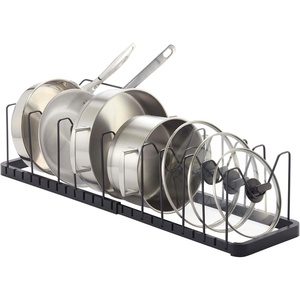 image:imageYAMAZAKI Home Tower Adjustable Lid amp Pan Organizer  Kitchen Drawer Storage Shelf Rack  Adjustable kitchen drawer storage shelf rack organizes pot lids and pans Built for daily use Keeps essentials organizedBlack