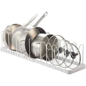 image:imageYAMAZAKI Home Tower Adjustable Lid amp Pan Organizer  Kitchen Drawer Storage Shelf Rack  Adjustable kitchen drawer storage shelf rack organizes pot lids and pans Built for daily use Keeps essentials organizedWhite