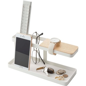 image:imageYAMAZAKI Home Tower Desk Bar  Wood amp Steel Organizer  SteelWhite