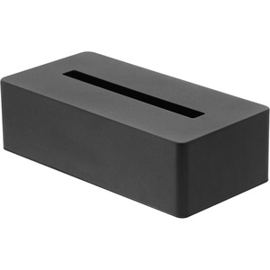 image:imageYAMAZAKI Home Tower Rectangular Reusable Tissue Box Holder Cover Metal Container Case for Kitchen Bathroom Or Bedroom  SteelBlack