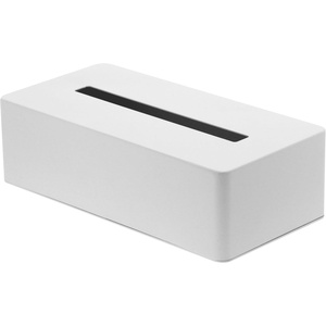 image:imageYAMAZAKI Home Tower Rectangular Reusable Tissue Box Holder Cover Metal Container Case for Kitchen Bathroom Or Bedroom  SteelWhite