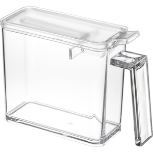 image:imageYAMAZAKI Home Tower Spice Storage Container  Large  Abs Plastic  275 Cups 650 Milliliters  Clear ABS plastic spice storage container with easyopen lid Generous 275cup capacity includes measuring spoon and labelsWhite