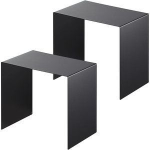 image:imageYAMAZAKI Home Tower Steel Under Cabinet Storage Organizer for Dishes Pots Or Pans  Set of 2  Kitchen Pantry  Steel   Durable steel undercabinet organizers Set of 2 risers ideal for organizing dishes pots or pans in your kitchen pantryBlack