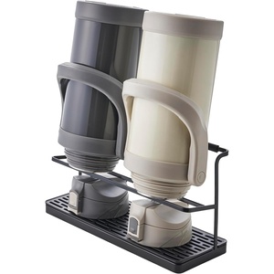 image:imageYAMAZAKI Home TwoTier Bottle Drying Rack with Drainage Tray Stand White  Twotier bottle drying rack with an elevated drainage tray to prevent spillage Designed for convenient home organizationBlack