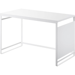 image:imageYamazaki Home Kitchen Appliance Rack Microwave Stand With Steel Side Panel Adjustable Shelves Hooks amp Storage For Countertops Small Kitchen Organizer Modern Minimal Design  Steel  Microwave stand with steel side panel Small kitchen spacesaver with modern minimal design Adds practical everyday storageWhite