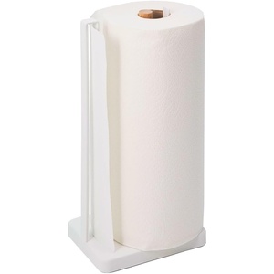 image:imageYamazaki Home Tosca OneHanded Tear Paper Towel Holder  Kitchen Storage Rack  Steel  WoodWhite