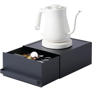 image:imageYamazaki Home Tower Kitchen Appliance Rack With Drawers  SpaceSaving UnderAppliance Storage Organizer For Sugar Tea Packs Mixers Coffee Makers Electric Pots  Steel  Spacesaving organizer for sugar tea packs mixers coffee makers and electric pots Helps keep everyday spaces organizedBlack