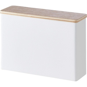 image:imageYamazaki Home Wood Accent Coffee Pourover Filter Case with Lid  Storage Holder Stainless Steel Container Dispenser Steel  Wood White  Sleek steel container with a warm wood accent lid safely stores size 04 coffee filters Built for everyday useSize 1  2