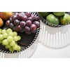 image:imageYAMAZAKI Home Striped Steel Fruit Basket  Kitchen Storage Produce Holder Steel Wide BlackBlack