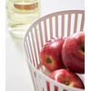 image:imageYAMAZAKI Home Striped Steel Fruit Basket  Kitchen Storage Produce Holder Steel Wide BlackWhite