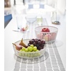image:imageYAMAZAKI Home Striped Steel Fruit Basket  Kitchen Storage Produce Holder Steel Wide BlackWhite