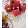 image:imageYAMAZAKI Home Striped Steel Fruit Basket  Kitchen Storage Produce Holder Steel Wide BlackWhite