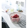 image:imageYAMAZAKI Home Striped Steel Fruit Basket  Kitchen Storage Produce Holder Steel Wide BlackWhite