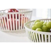 image:imageYAMAZAKI Home Striped Steel Fruit Basket  Kitchen Storage Produce Holder Steel Wide BlackWhite