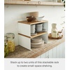 image:imageYAMAZAKI Home Tosca WoodTop Stackable Kitchen Rack  Modern Counter Shelf Organizer  Large  Steel  Wood  Stack Up to Two  Modern countertop shelf riser maximizes kitchen space Stackable design Freestanding rack with a warm woodtop plateLarge