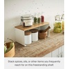image:imageYAMAZAKI Home Tosca WoodTop Stackable Kitchen Rack  Modern Counter Shelf Organizer  Large  Steel  Wood  Stack Up to Two  Modern countertop shelf riser maximizes kitchen space Stackable design Freestanding rack with a warm woodtop plateSmall
