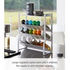 image:imageYAMAZAKI Home Tower 4Tier Slim Spice Rack Organizer  Large Capacity Angled Shelves Flat Top Tier  Ideal For Countertops And Stove Sides  Steel