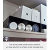 image:imageYAMAZAKI Home Tower Steel Under Cabinet Bottom Shelf Storage Organizer Set of 2 Dish Riser for Under Sink Or Kitchen Pantry Or Counter  Steel Black