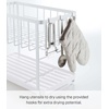 image:imageYAMAZAKI Home TwoTier Adjustable Dish Drainer Rack Compact Drying Rack with Hooks Utensils Holder Steel Draining Spout Water Resistant No Assembly Req  Twotier adjustable dish drainer rack with side hooks and a dedicated utensils holder Helps keep everyday spaces organizedWhite