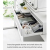 image:imageYAMAZAKI Home UnderAppliance Drawer with Double PullOut Shelf 2Way Kitchen Organizer with SlideOut Table 315 Wide Rack  SteelWhite