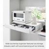 image:imageYAMAZAKI Home UnderAppliance Drawer with Double PullOut Shelf 2Way Kitchen Organizer with SlideOut Table 315 Wide Rack  SteelWhite