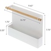 image:imageYamazaki Home Tosca Magnetic Recipe Book Rack  Magnet Holder Kitchen Storage Organizer  Steel  Wood