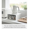 image:imageYamazaki Home Tower Kitchen Appliance Rack Shelf For Blender Kettle Or Coffee Maker Countertop Storage Organizer  Steel White