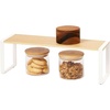 image:imageYAMAZAKI Home Kitchen Rack  Counter Storage Shelf Organizer Steel  WoodWhite  Tosca singletier riser maximizes space Perfect for organizing spices plates or mugs Adds practical everyday storageKitchen Rack Wide