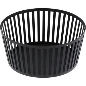 image:imageYAMAZAKI Home Striped Steel Fruit Basket  Kitchen Storage Produce Holder Steel Wide BlackBlack