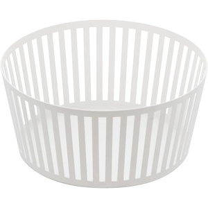 image:imageYAMAZAKI Home Striped Steel Fruit Basket  Kitchen Storage Produce Holder Steel Wide BlackWhite