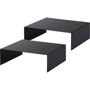 image:imageYAMAZAKI Home Tower Steel Under Cabinet Bottom Shelf Storage Organizer Set of 2 Dish Riser for Under Sink Or Kitchen Pantry Or Counter  Steel Black