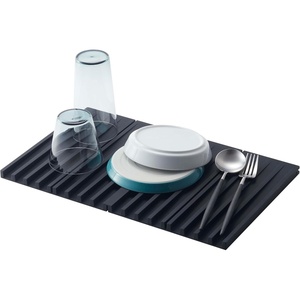 image:imageYamazaki Home Foldable Drainer Tray  Kitchen Dish Drying Mat  No Assembly ReqBlack