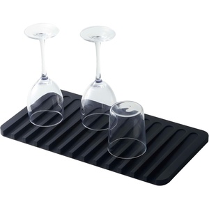 image:imageYamazaki Home Self Draining Tray  Drying Board Dish Drainer Mat BlackBlack