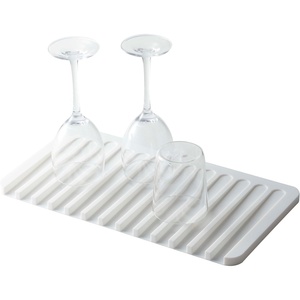 image:imageYamazaki Home Self Draining Tray  Drying Board Dish Drainer Mat BlackWhite