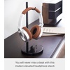 image:imageYAMAZAKI Home Office Desk Headphone Stand  Headset Holder  Round Base Round SteelBlack