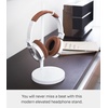 image:imageYAMAZAKI Home Office Desk Headphone Stand  Headset Holder  Round Base Round SteelWhite