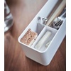 image:imageYAMAZAKI Home Rin Utensil Case Knife Fork Spoon Silverware Cutlery Holder with Divider Portable for Kitchen Counter Or Table  Plastic  WoodAsh
