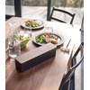 image:imageYAMAZAKI Home Rin Utensil Case Knife Fork Spoon Silverware Cutlery Holder with Divider Portable for Kitchen Counter Or Table  Plastic  WoodWalnut