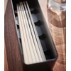 image:imageYAMAZAKI Home Rin Utensil Case Knife Fork Spoon Silverware Cutlery Holder with Divider Portable for Kitchen Counter Or Table  Plastic  WoodWalnut