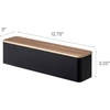 image:imageYAMAZAKI Home Rin Utensil Case Knife Fork Spoon Silverware Cutlery Holder with Divider Portable for Kitchen Counter Or Table  Plastic  WoodWalnut