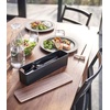 image:imageYAMAZAKI Home Rin Utensil Case Knife Fork Spoon Silverware Cutlery Holder with Divider Portable for Kitchen Counter Or Table  Plastic  WoodWalnut