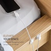 image:imageYAMAZAKI Home Smart Magnetic Cable Holders  Set of 5 Adhesive Cord Organizer Clips with Steel Bases for Desk Cable Management Charging Cables Nightstand Office Car  SiliconeWhite