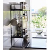 image:imageYAMAZAKI Home Tower Compact 2Shelf Kitchen Storage Rack  EasyToClean Design Versatile Hooks  SteelBlack