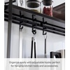 image:imageYAMAZAKI Home Tower Compact 2Shelf Kitchen Storage Rack  EasyToClean Design Versatile Hooks  SteelBlack