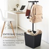 image:imageYAMAZAKI Home Tower Home Backpack Stand With Cubby  Adult And Kids Backpack Organizer With Hanger Bar Hooks And Storage Basket For School Bags Supplies Entryway  SteelBlack