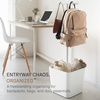 image:imageYAMAZAKI Home Tower Home Backpack Stand With Cubby  Adult And Kids Backpack Organizer With Hanger Bar Hooks And Storage Basket For School Bags Supplies Entryway  SteelWhite