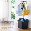 image:imageYAMAZAKI Home Tower Home Backpack Stand With Cubby  Adult And Kids Backpack Organizer With Hanger Bar Hooks And Storage Basket For School Bags Supplies Entryway  SteelBlack