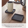 image:imageYAMAZAKI Home Tower Modern Table Drink Coasters Set of 6  Square  SiliconeBlack