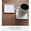 image:imageYAMAZAKI Home Tower Modern Table Drink Coasters Set of 6  Square  SiliconeWhite