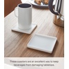 image:imageYAMAZAKI Home Tower Modern Table Drink Coasters Set of 6  Square  SiliconeWhite